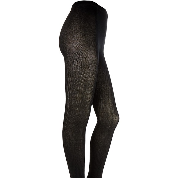 NEW: HUE Sweater Tights, 3 pairs black & grey S/M - Picture 2 of 3